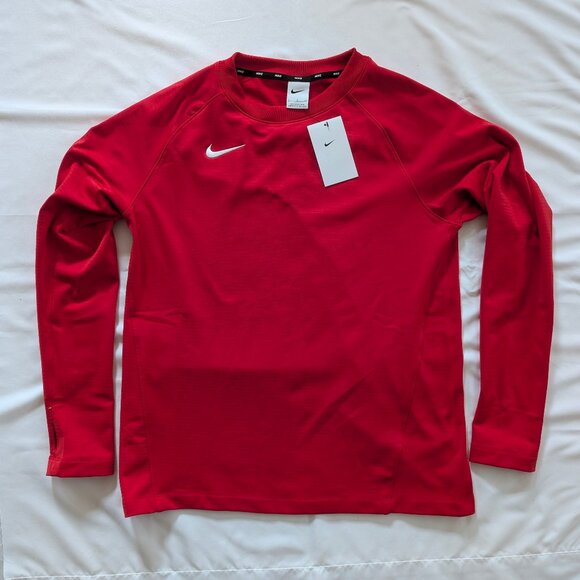 NEW Nike Dri Fit Women’s Long Sleeve Pre-Game Softball Heather Red Small Medium - Picture 1 of 13